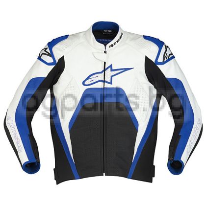 Alpinestars Tech 1-R Leather Jacket - White/Blue