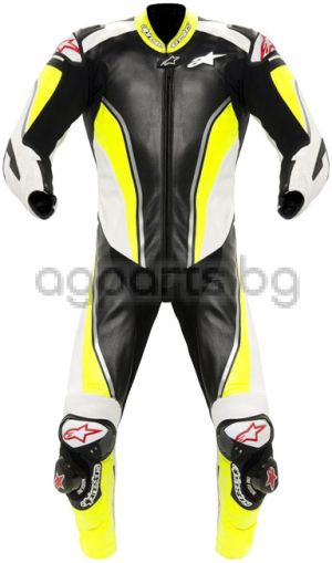 Alpinestars Race Replica Leather Suit - Hi-Viz Yellow/Black/White