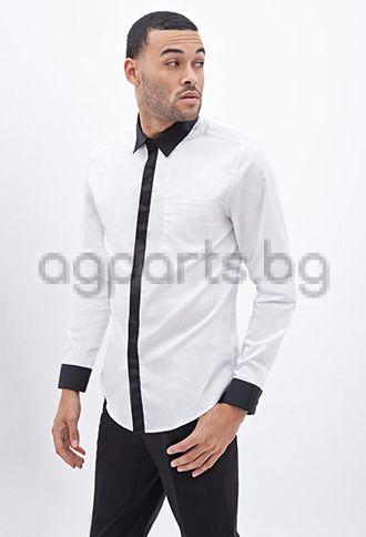 Colorblocked Collar Shirt