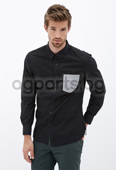 Collared Dot Print Shirt