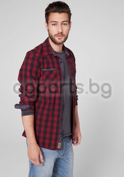 Slim: check shirt with cambric