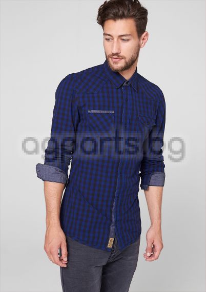 Slim: check shirt with cambric