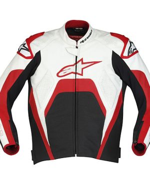 Alpinestars Tech 1-R Leather Jacket - White/Red