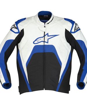 Alpinestars Tech 1-R Leather Jacket - White/Blue