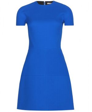 Silk and wool-blend crepe dress 