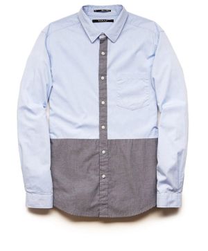 Colorblocked Button-Down Shirt